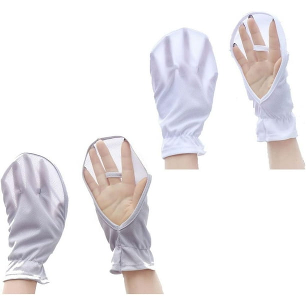 2 pares de guantes de protección solar para las manos, parasol, protector UV, transpirable, refrigeración, sin dedos, para mujeres, hombres, conducción, pesca, equitación, senderismo, piragüismo,