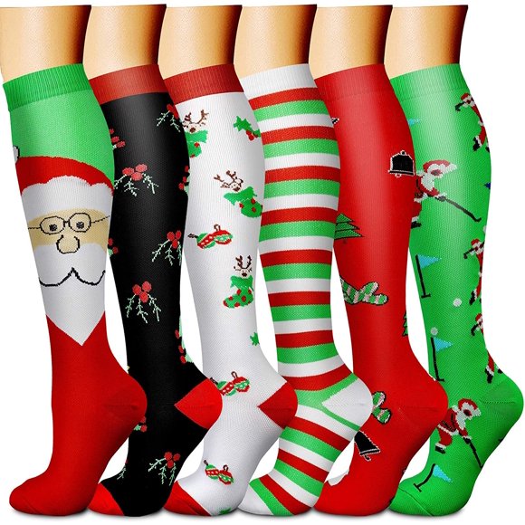 Kartokner Kartokner for Women & Men Circulation 6 Pairs 15-20 mmHg is BEST Graduated for Nurses, Support, Athletics, Cycling, Running, Flight Travel, Pregnancy Boost Performance(Multi 11,L/XL)