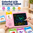 thumbnail image 6 of ICREOPRO Talking Flash Cards with LCD Writing Tablet, 2 in 1 Educational Toys for Kids, 224 English Words, 112 Double-Sided Cards, Erasable Drawing Board, Preschool Learning Toy, Pink, 6 of 9