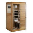 thumbnail image 4 of JXXRZ 1 Person Sauna, Far Infrared Sauna with 6 Carbon Heaters, Bluetooth, 180° Left-Hinged Panoramic Tempered Glass Door, Canadian Red Cedar Wood Dry Sauna for Home Indoor Use, 4 of 9