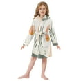 thumbnail image 6 of FORMRS Niños Bathrobe Unisex Hooded Robe Soft Plush Pajamas Sleepwear, Size 2-3T, Art Plant, 6 of 7