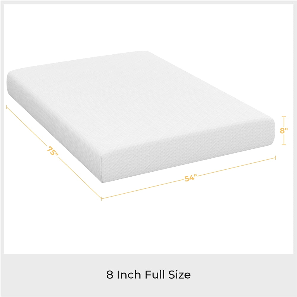 Yaheetech 8 Inch Full Size Gel Memory Foam Mattress, Medium Firm, Green Tea Infused