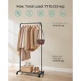 thumbnail image 3 of Clothes Rack with Wheels . Garment Rack Clothing Rack for Hanging Clothes with Dense Mesh Storage Shelf lb Load Capacity Brakes Steel Frame UHSRBK, 3 of 6