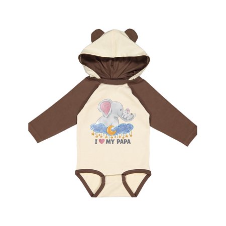 

Inktastic I Love My Papa Cute Elephants with Moon and Stars Gift Baby Boy or Baby Girl Long Sleeve Bodysuit
