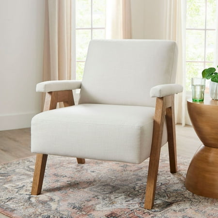 better homes & gardens ezra accent chair, living room, cream