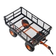 thumbnail image 7 of Garden Dump Cart - 400lbs Heavy Duty Metal Utility Wagon with 10 inch Tires, 2-in-1 Handle, Easy Assembly, Farm & Yard Transport, 7 of 7