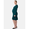 thumbnail image 6 of Ingrid & Isabel For Every Belly Women’s Maternity Smocked Midi Dress with Long Sleeves, Sizes S-XXL, 6 of 9