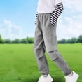 thumbnail image 4 of Riecok Cargo Pants for Boys Elastic Waist Casual Jogging Trousers Bottom with Pockets Solid Color Pull on Pants Gray 9 Years, 4 of 4