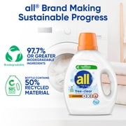 all Free Clear Liquid Laundry Detergent, Oxi, 73oz, 49 Loads