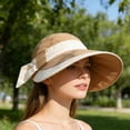 thumbnail image 4 of Zhuke Wide Brim Sun Hat for Women, UV Protection Summer Outdoor Beach Cap with Bow, 4 of 5