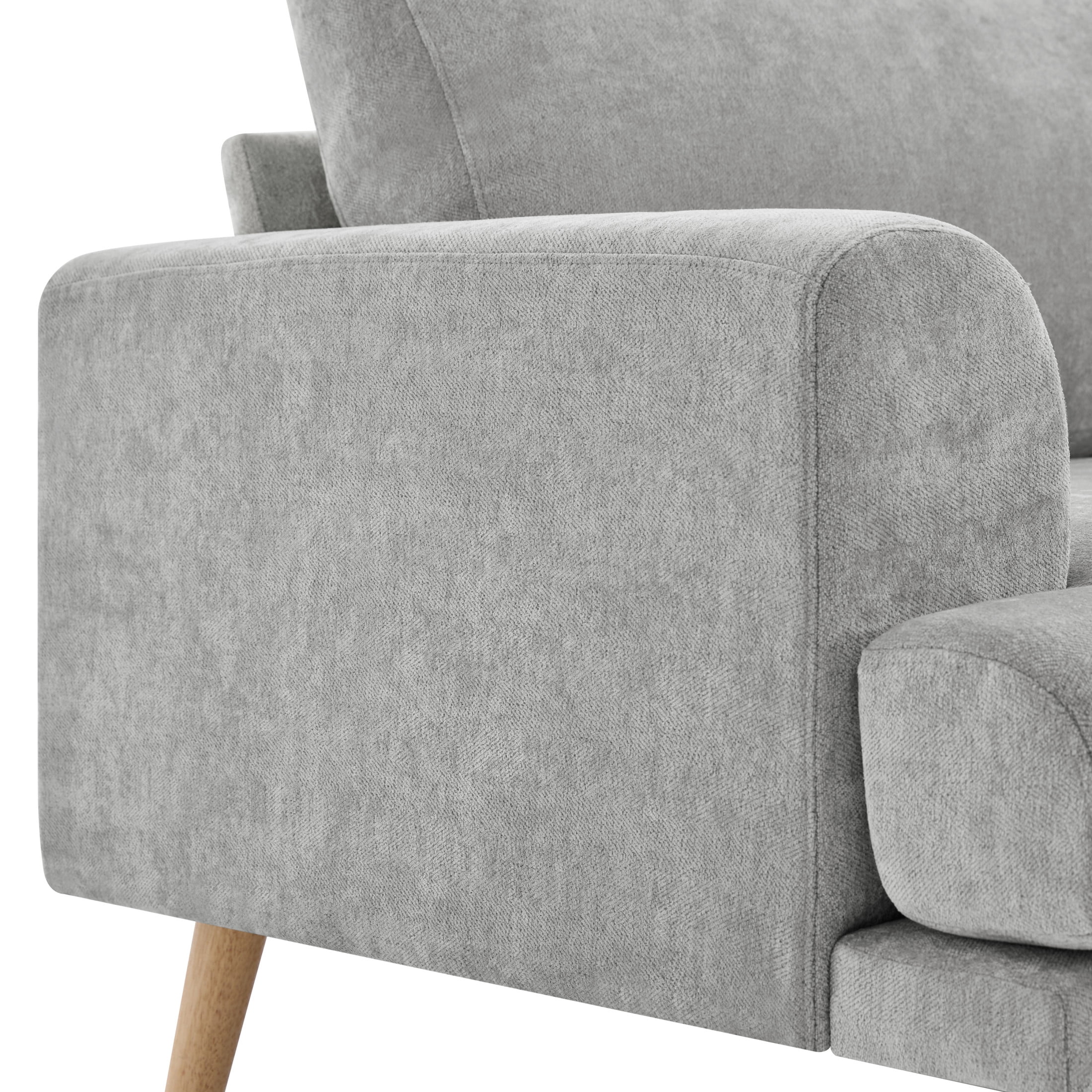 Christopher Knight Home 80" Chenille Upholstered Sofa, Minimalist 3 Seater Couch with Cushion Back, Gray