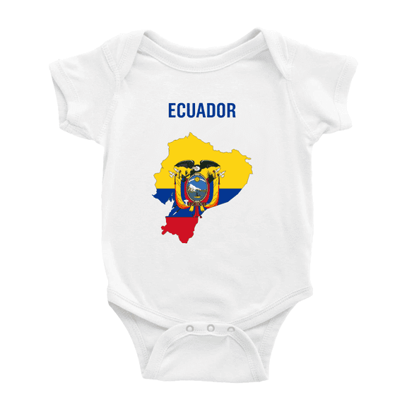 Ecuador Map Flag Baby Jumpsuits Newborn Clothes (White, 0-3 Months)