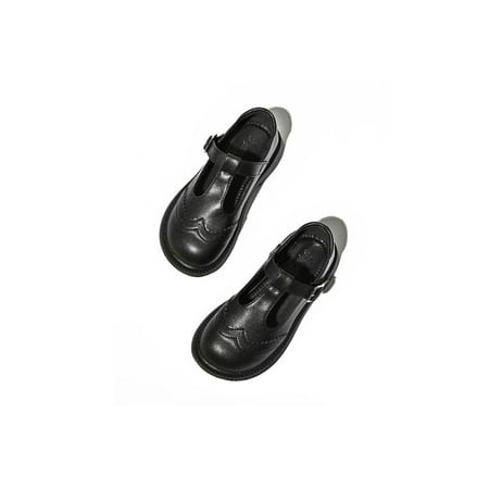 

new T-strap casual girl shoes Microfiber preppy style student children‘s shoes