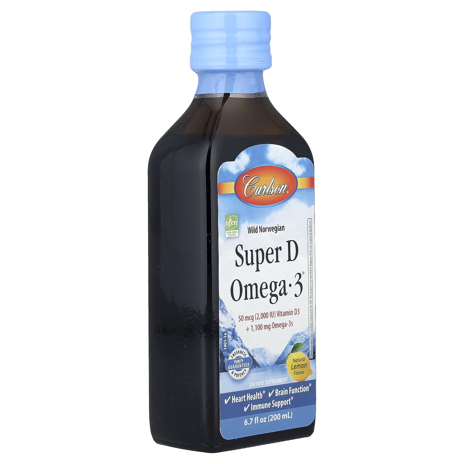 Carlson Wild Norwegian Super D Omega-3®, Natural Lemon, 6.7 fl oz (200 ml)