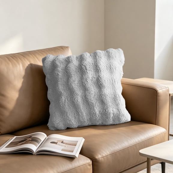 Zynviq Pillow Covers 18x18inch Gray Couch Pillow Covers Solid Color Decorative with Zipper Polyester Square