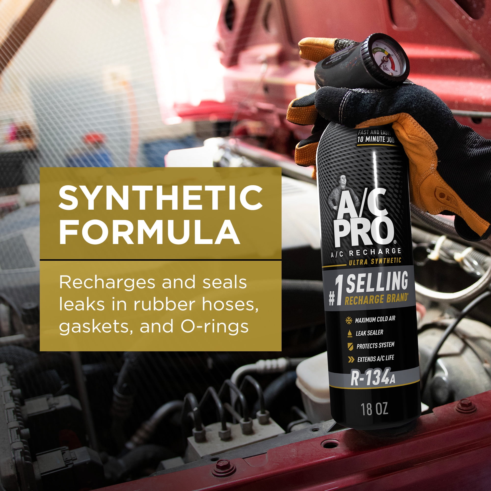 A/C Pro Ultra Synthetic R-134a Car AC Refrigerant Kit ACP001, 18 oz​