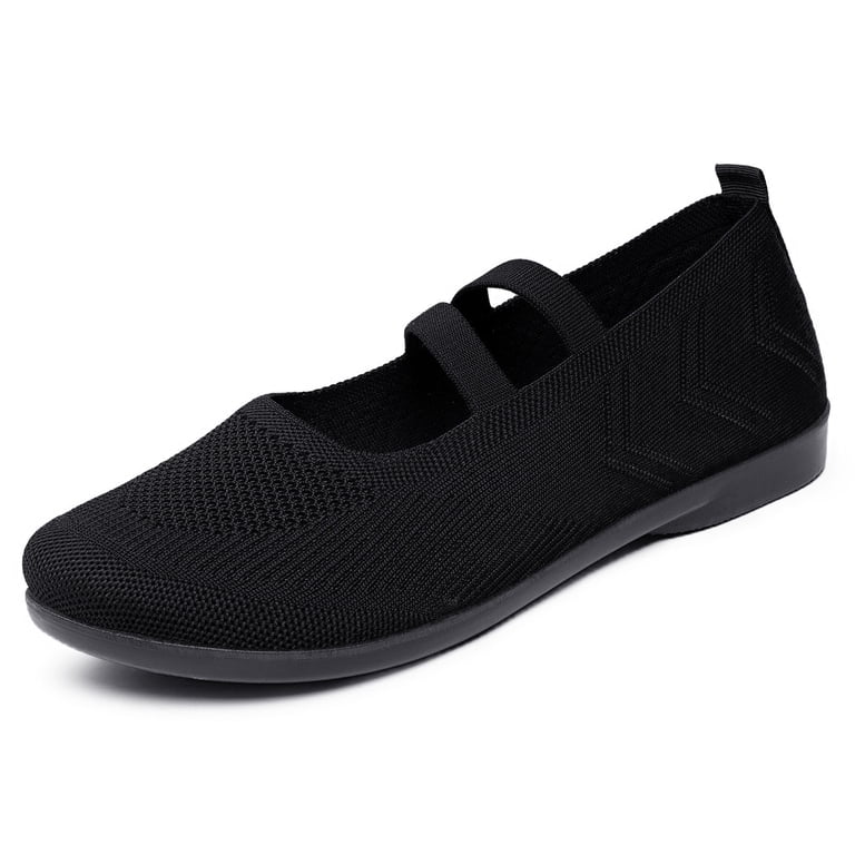 dress shoes for plus size ladies Veyoii Plus Size Wide Width Shallow Cut Women's Office Work Casual Shoes Comfortable Daily Wear Spring Summer Black 7.5
