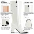 thumbnail image 4 of Botas hasta la rodilla Aizhenzm Gogo de piel blanca para mujer talla 8, 4 of 5