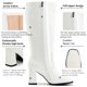 thumbnail image 4 of Botas hasta la rodilla Aizhenzm White Gogo para mujer, talla 7 anchas, 4 of 5