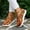Orange, variant on YOUYEDIAN Loafers for Women Fashion Print Round Toe Casual Slip On Soft Flats Versatile Outdoor Platform Canvas Walking Shoes
