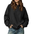 thumbnail image 2 of Hoodies for Women Casual Comfortable Solid Hoodie Loose Long Sleeve Hooded Sweatshirt Blouse, 2 of 9