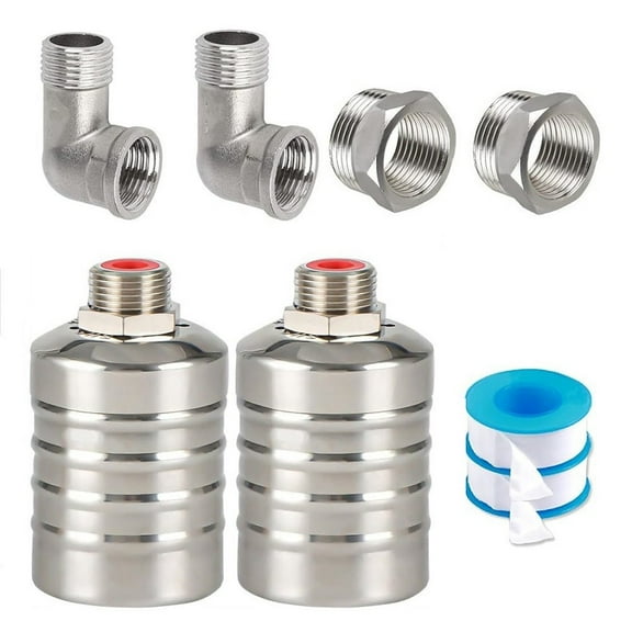 2 Pack Float Valve Stainless Steel Fully Automatic Water Level Control Valve Smile Home