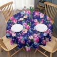 thumbnail image 3 of Pioneer Flower Floral Print Pattern Round Tablecloth 60"x60",Wrinkle Wipeable Table Cloth for Kitchen Dining Room Picnic Patio Party, 3 of 6