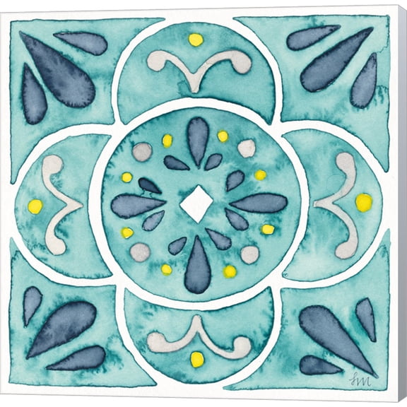 Great Art Now Garden Getaway Tile VII Teal by Laura Marshall Canvas Wall Art