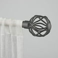 thumbnail image 3 of Exclusive Home Ogee 1" Curtain Rod and Coordinating Finial Set, Gunmetal, Adjustable 66"-120", 3 of 5