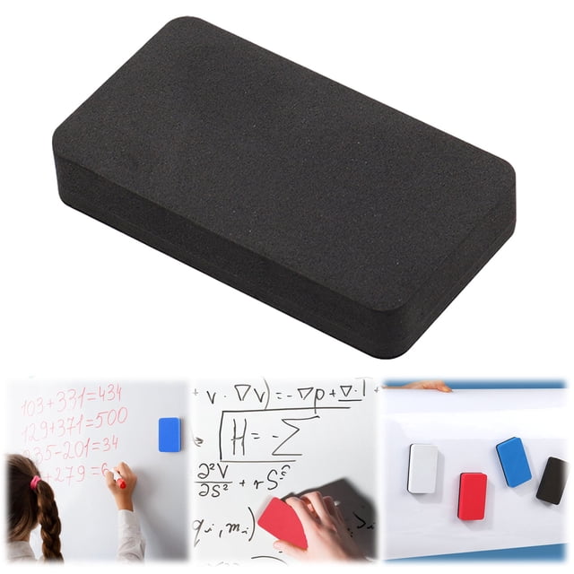 Under $2, Dry Erase Board Eraser, Magnetic Whiteboard Eraser, Rectangle Design, Washable & Non-Abrasive, for Office & Home, Magnetic Whiteboard Eraser, Multi-Color by Goohae