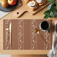 thumbnail image 2 of Brown Flowers Branch Placemats Set of 12 Spring Summer Farmhouse Botanical Place Mats Indoor Wipeable Table Mats Washable Cloth Dining Table Placemats for Kitchen Holiday Party Home Decor 13x19 Inch, 2 of 9