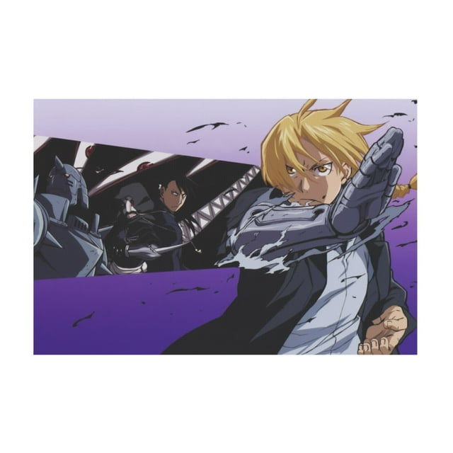 Qingyee Affiche en Toile d'Anime Polyester Multi-Tailles Affiche Décoratif, Affiche Fullmetal Alchemist Affiche Peinture d'Anime Affiche Décoratif