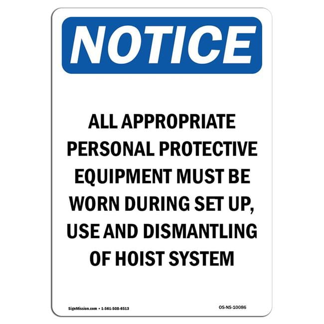 NS Signs Caution Personal Protective Equipment Required OSHA Safety Sign 