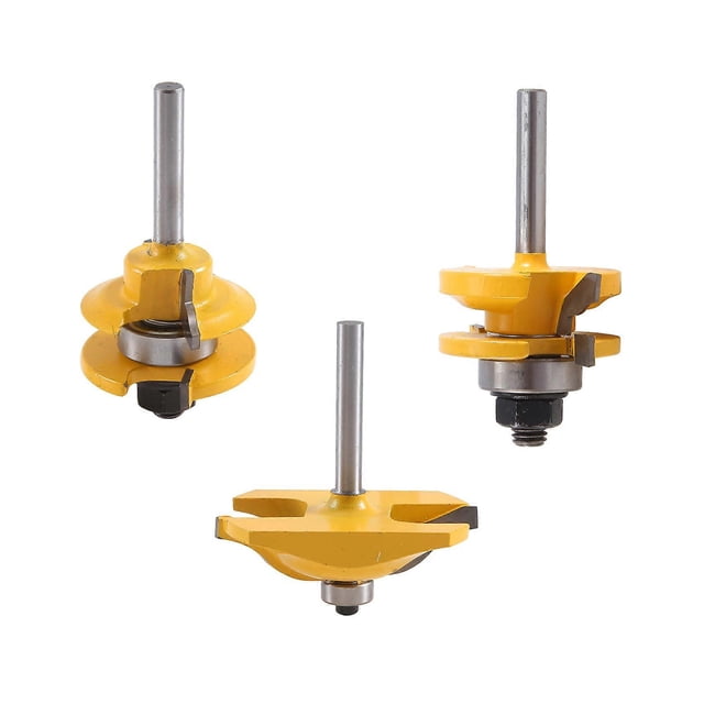 3Pc1/4 Shank Raised Panel Cabinet Door Router Bit Set - 3 Bit Ogee Woodworking Cutter Woodworking Router Bits