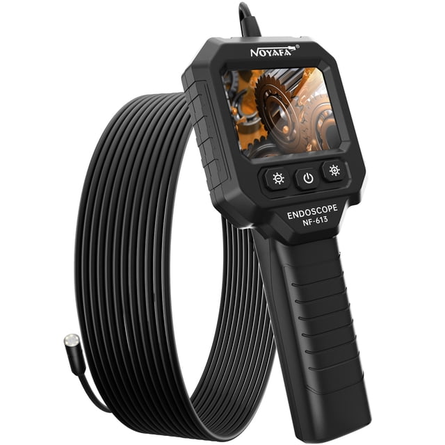 Endoscope Portatif Intégré avec Écran IPS 2.8 Pouces, Caméra Étanche IP67 8mm, 6 Lumières LED, Câble en Cuivre Pur Dur 5M, Qualité d'Image HD 720P, Prise Ergonomique, Batterie Rechargeable Intégrée