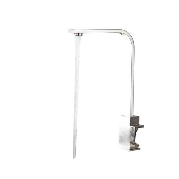 Mitigeur de Cuisine Carré, Noir Mat Poli Chrome Robinet d'Évier de Cuisine Chaud et Froid, Rotation à 360 Degrés Mitigeur Monté sur Pont, Facile à Installer