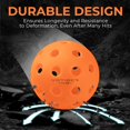 thumbnail image 4 of Pickleball Balls, 40 Holes, High Visibility And Bounce, Durable For All Skill Levels, Pack Of 12 Pcs, Orange Color, 4 of 5