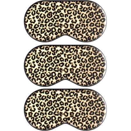 SMUG Satin Sleep Mask for Women, Lightweight Soft Silky Eye Mask for Travel, Animal Print, 3 Pack