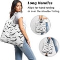 thumbnail image 2 of 5 Pack Foldable Shopping Bag,Black Halloween Bats Reusable Grocery Bags with Pockets,Large Reusable Tote Bags with Handles Waterproof & Lightweight, 2 of 6