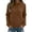 Brown, variant on NinXxx Women's Autumn Full Print Jacquard Hooded Sweatshirt Navy XL