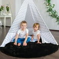 thumbnail image 7 of Junovo Luxury Round Fluffy Area Rugs for Bedroom Kids Girls Room Nursery,Super Soft Circle Rug,Cute Shaggy Carpet For Living Room,6'x6',Black, 7 of 7
