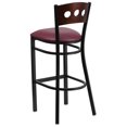 thumbnail image 4 of Flash Furniture HERCULES Series Black 3 Circle Back Metal Restaurant Barstool - Walnut Wood Back, Burgundy Vinyl Seat, 4 of 7
