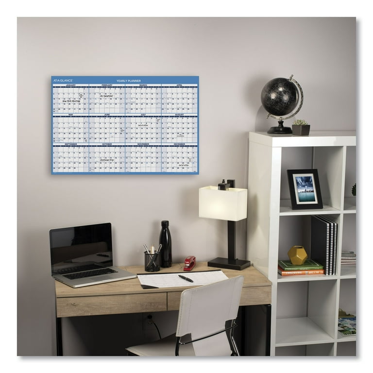 Horizontal Reversible/Erasable Wall Planner, 48 x 32, White/Blue Sheets, 12-Month (Jan to Dec): 2024 Horizontal Reversible/Erasable Wall Planner, 48 x 32, White/Blue Sheets, 12-Month (Jan to Dec): 2024