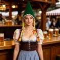 thumbnail image 4 of Oktoberfest Pointed Gnome Hat With Braids, Non‑Woven Bavarian Maid Costume Headpiece For Themed Party Cosplay Events, 4 of 5