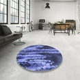 thumbnail image 3 of Ahgly Company Indoor Round Patterned Sky Blue Dress Blue Area Rugs, 5' Round, 3 of 6