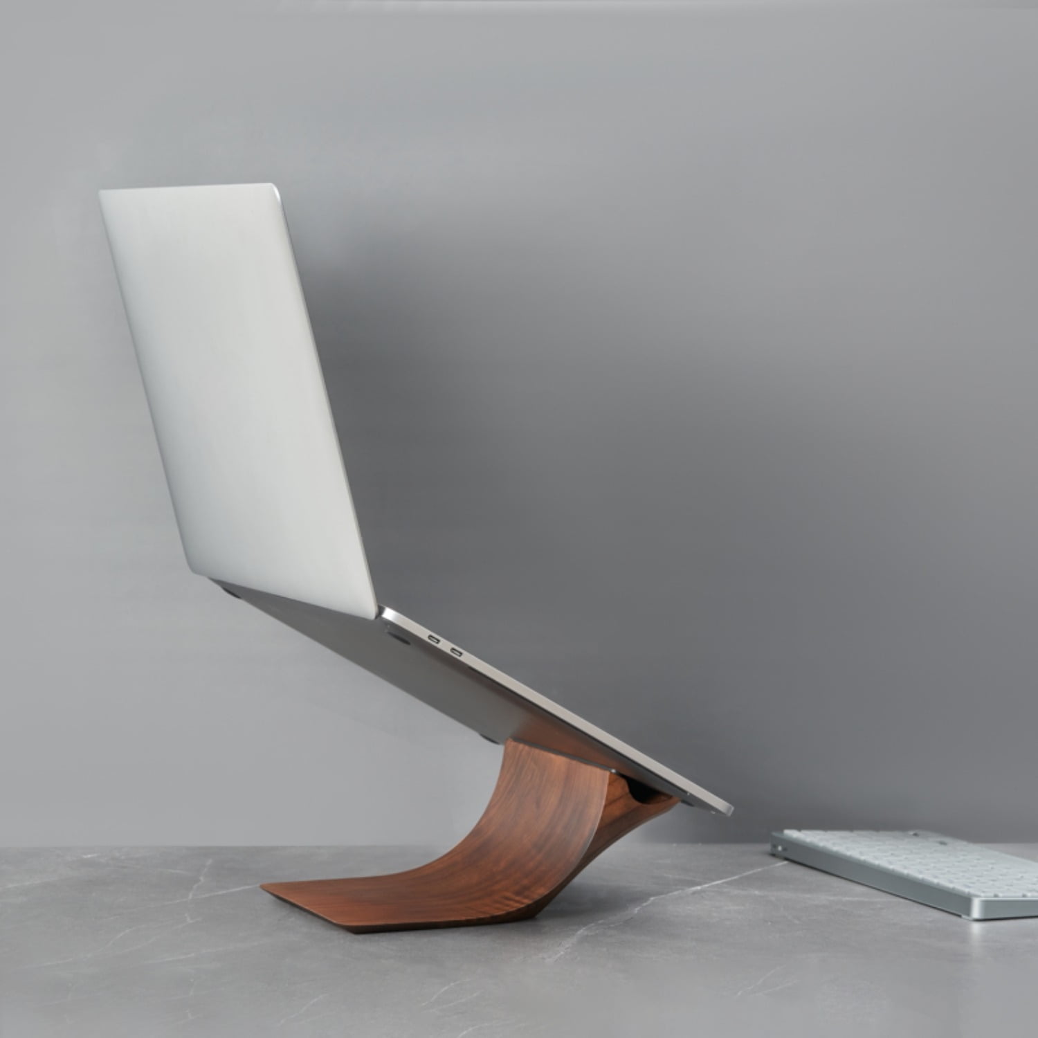 Minimalist Wood Laptop Stand, M5Pro Ergonomic Notebook Riser for Desk, Height Adjustable Computer Holder
