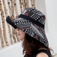 thumbnail image 2 of ZQUUVOU Women's Wide Brim Sun Hat Bohemian Vintage Reversible Bucket Hats UPF Sun Protection Outdoor Beach Hiking Travel Black, 2 of 5