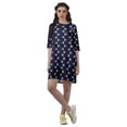 thumbnail image 2 of Moomaya Party Dress For Women Scoop Neck Moss Georgette 3/4 Sleeve Tunic Dress, 2 of 6