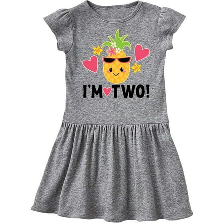 

Inktastic 2nd Birthday Pineapple Girls Hawaiian Gift Toddler Girl Dress