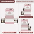 thumbnail image 4 of GloryStar Storage Platform Bed, Fabric Upholstered Headboard Bed Frame, No Box Spring Required, Ideal for Small Spaces, Easy Assembly, 4 of 8